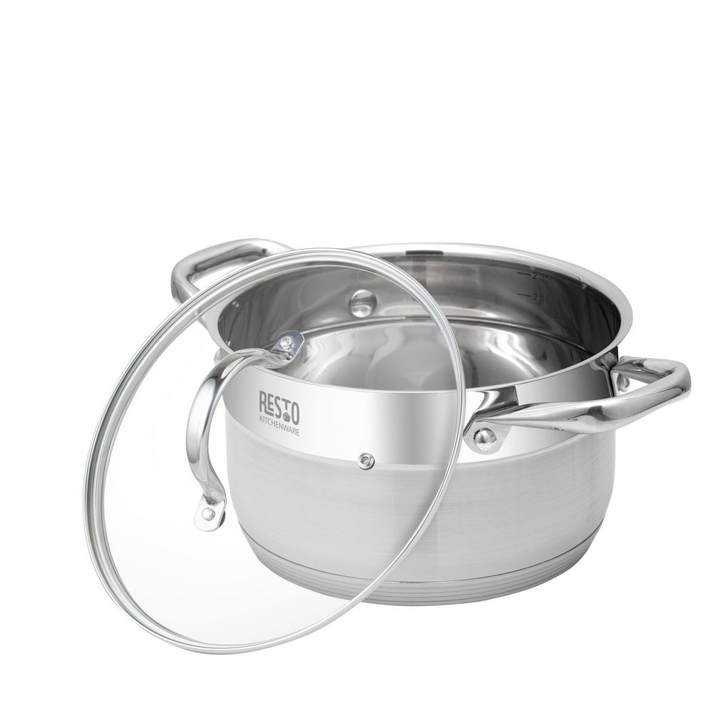 Restaurantware RWT0189 Met Lux Individual Casserole Pot with Lid 1 Count Box Casseroles, Stainless Steel, Small